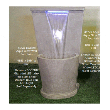 Nadine Aqua Glow Wall Outdoor Cast Stone Garden Fountain Fountain Tuscan